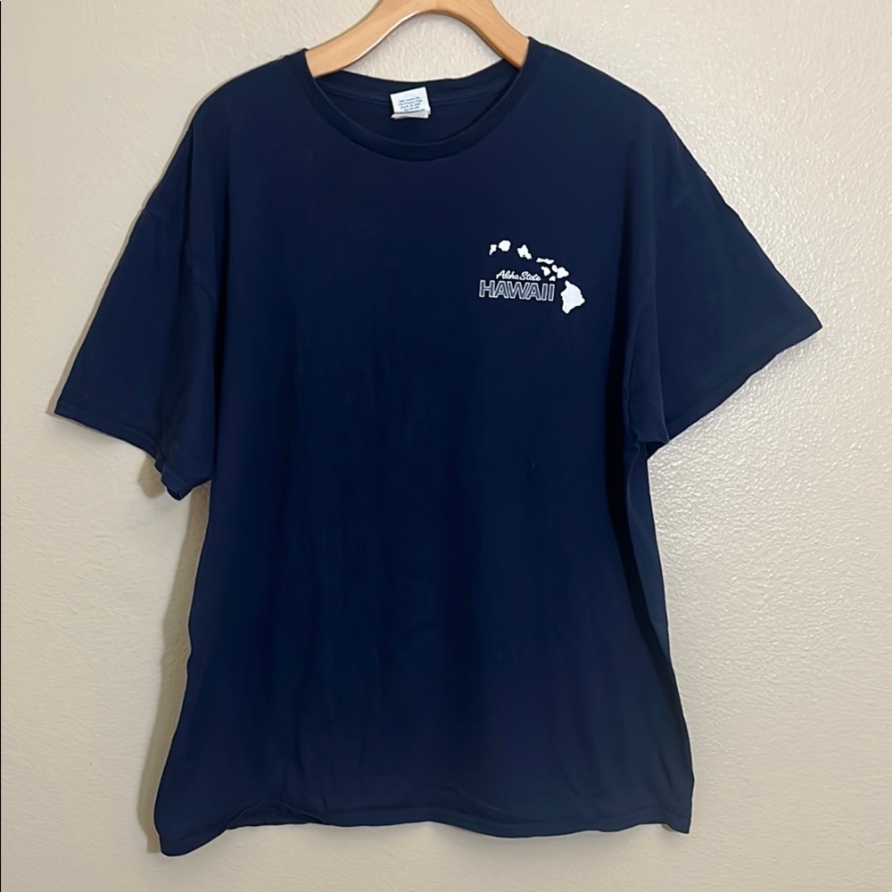 Delta Hawaii Aloha State Navy Blue Cotton Short Sleeve Tee